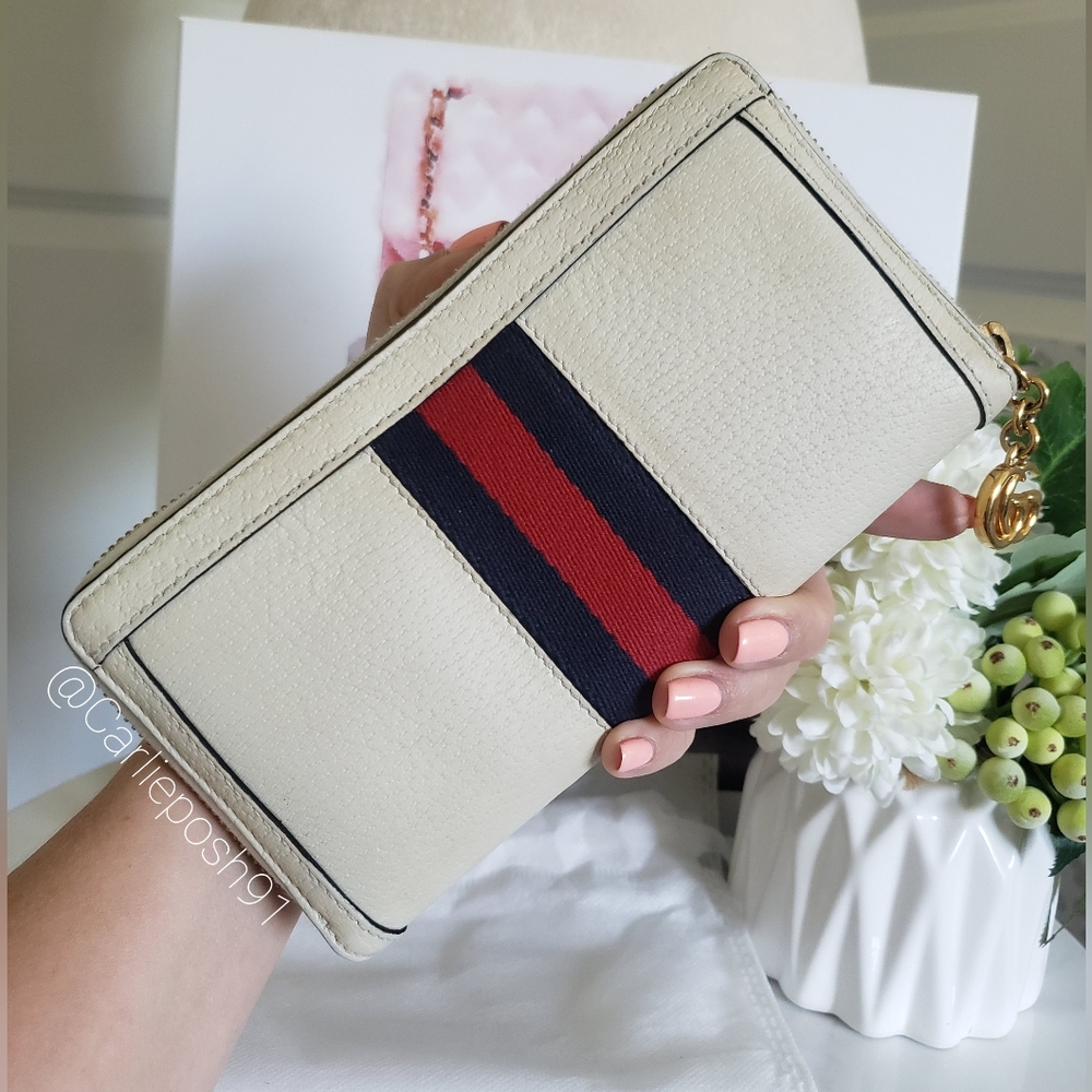 **SOLD** Authentic Pre-owned Gucci Ophidia Web Accent Zip Wallet - Picture 4 of 14